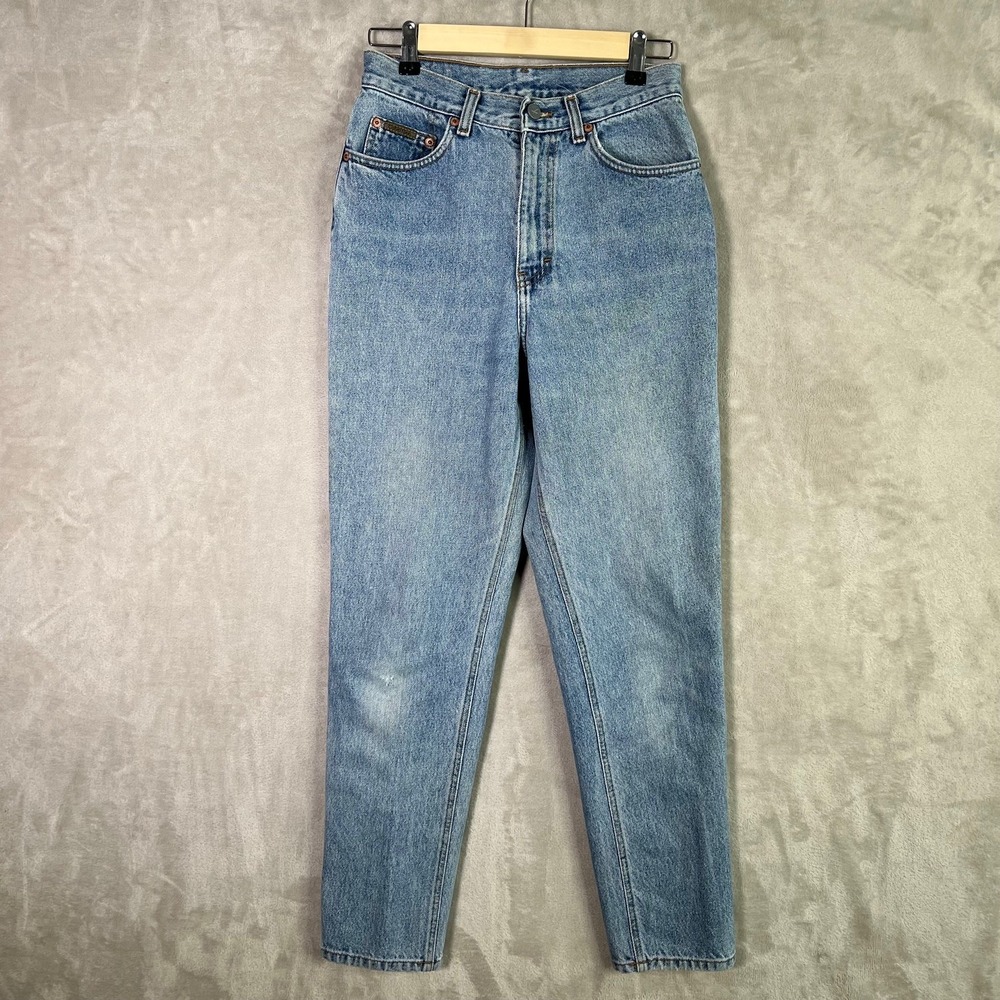 Calvin Klein Jeans 8 (W27 L29) Slim Taper High Waist Stone Wash USA Distressed